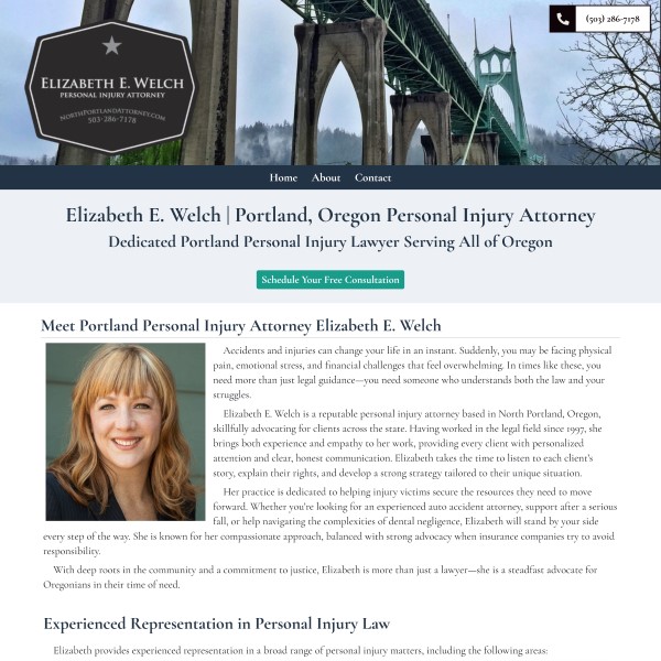 Example of a website for a Personal Injury Attorney